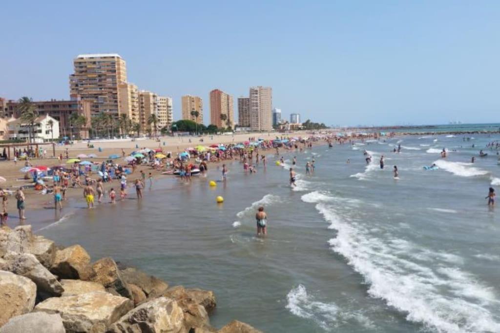 Coqueto Apartamento De Playa Con Piscina Y Terraza Valenza Esterno foto